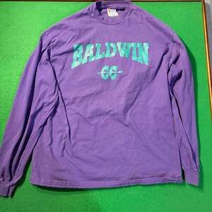 Vintage 90s Hanes Beefy-T Baldwin CC Long Sleeve T-Shirt Size XL Made in USA